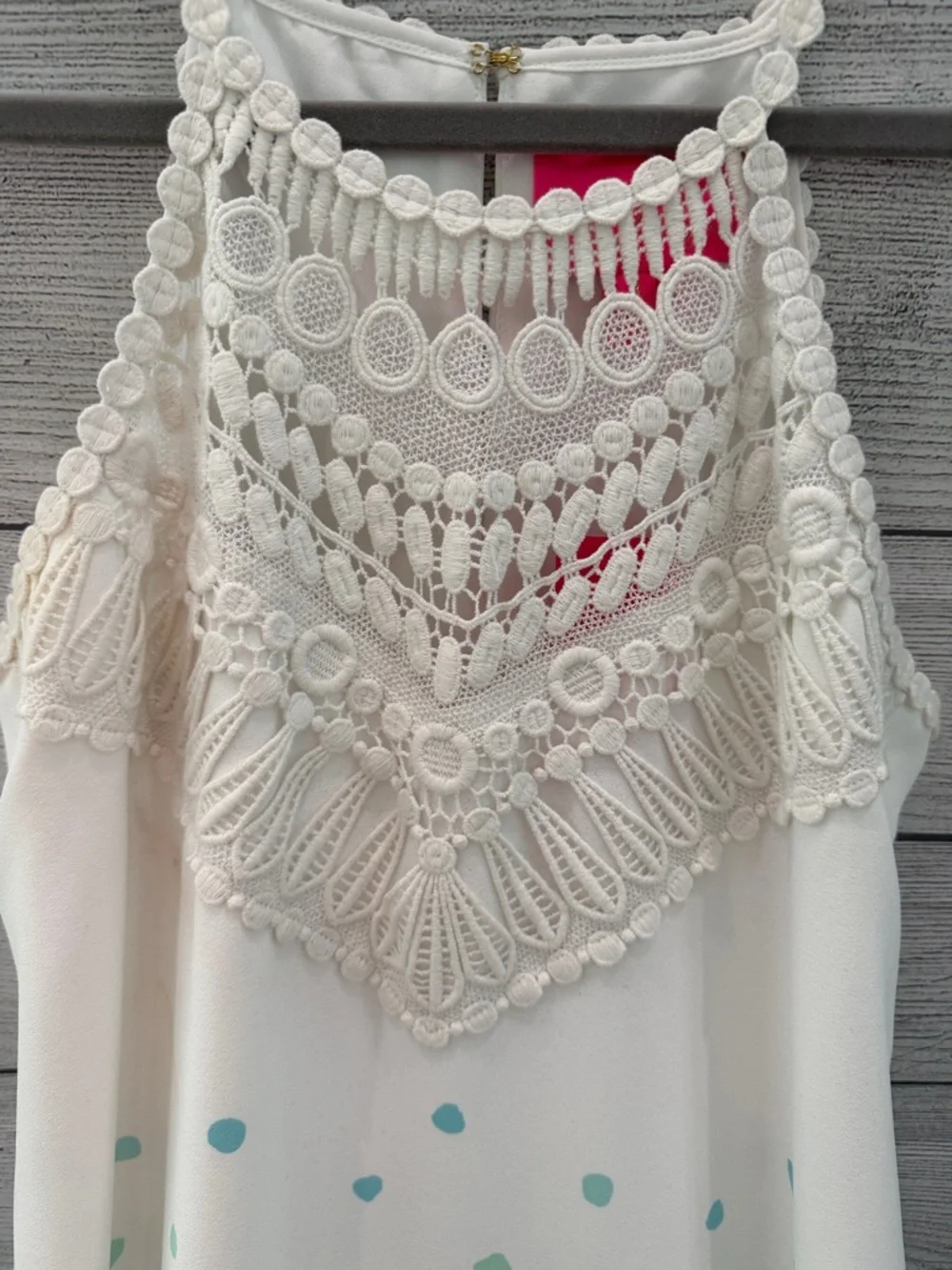 Lilly Pulitzer White and Blue Crochet Halter Floral Maxi Dress - Picture 2 of 9